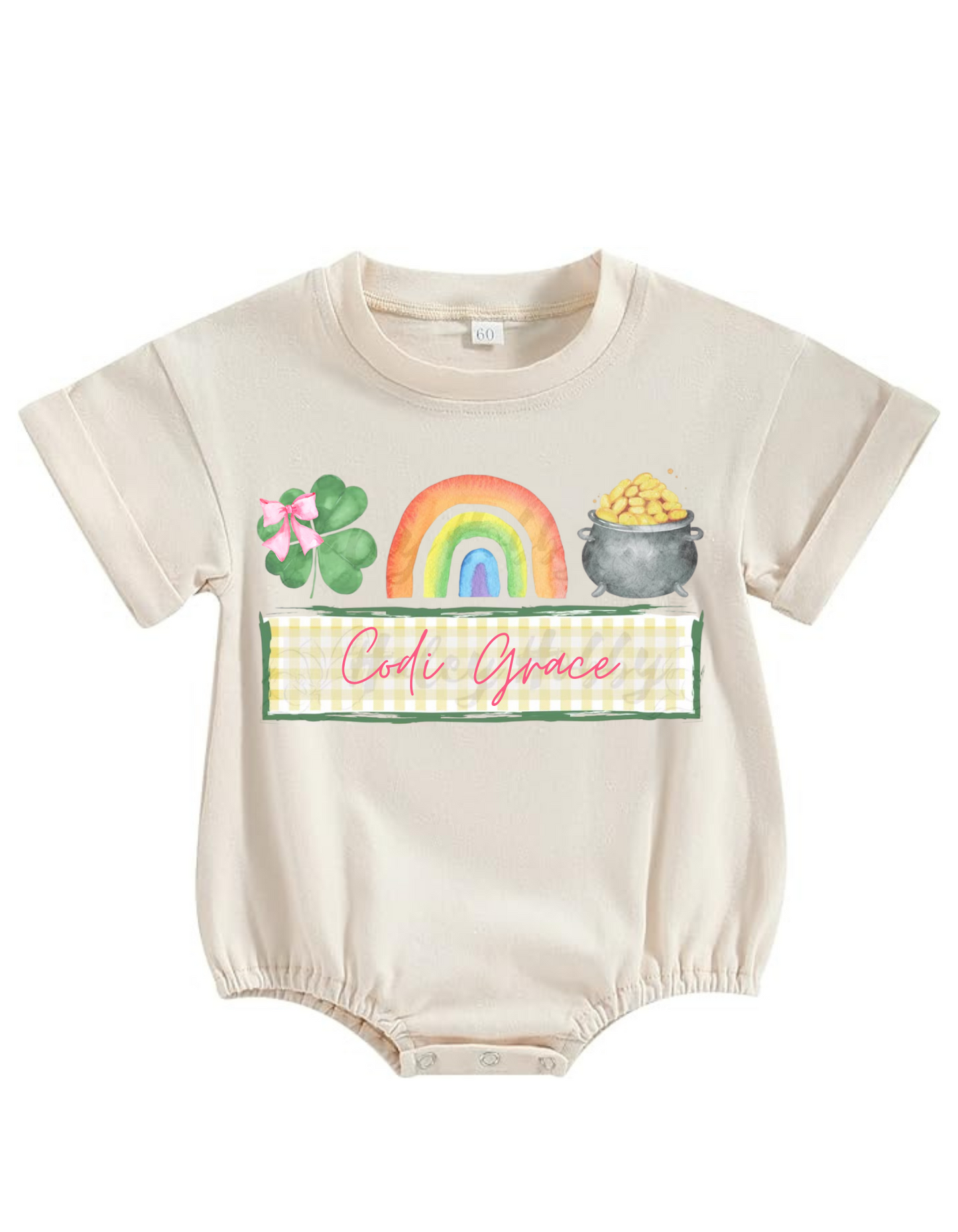 Personalized Rainbow Short Sleeve Buuble