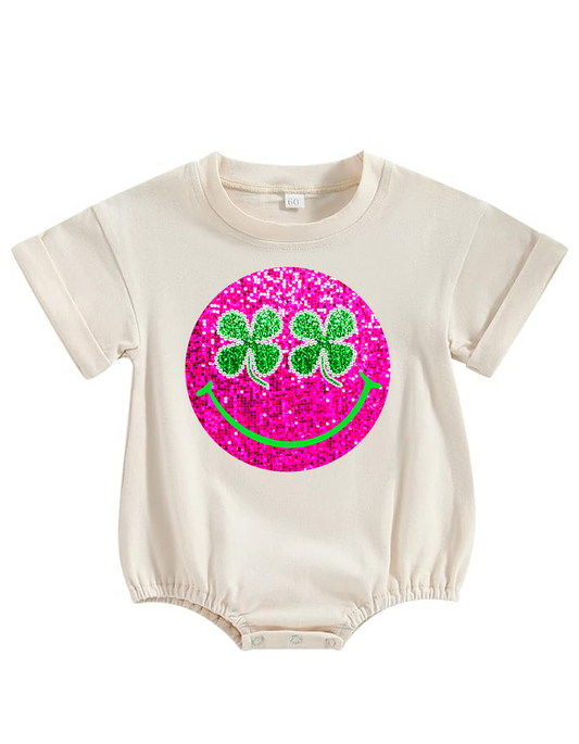 St.Patricks Day Smiley Short Sleeve Bubble