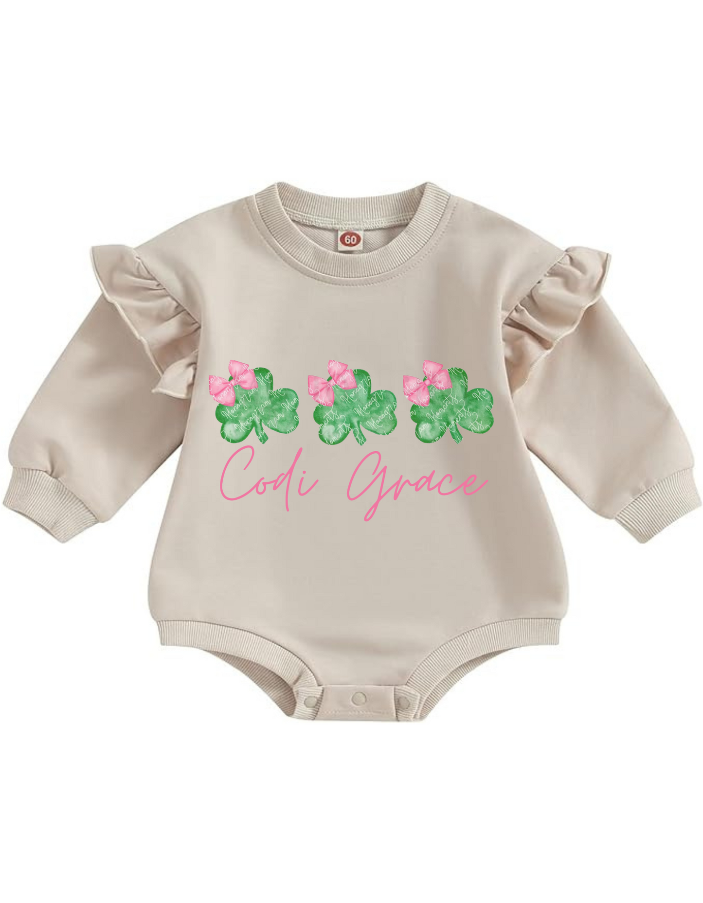 Personalized Clover Long Sleeve Bubble