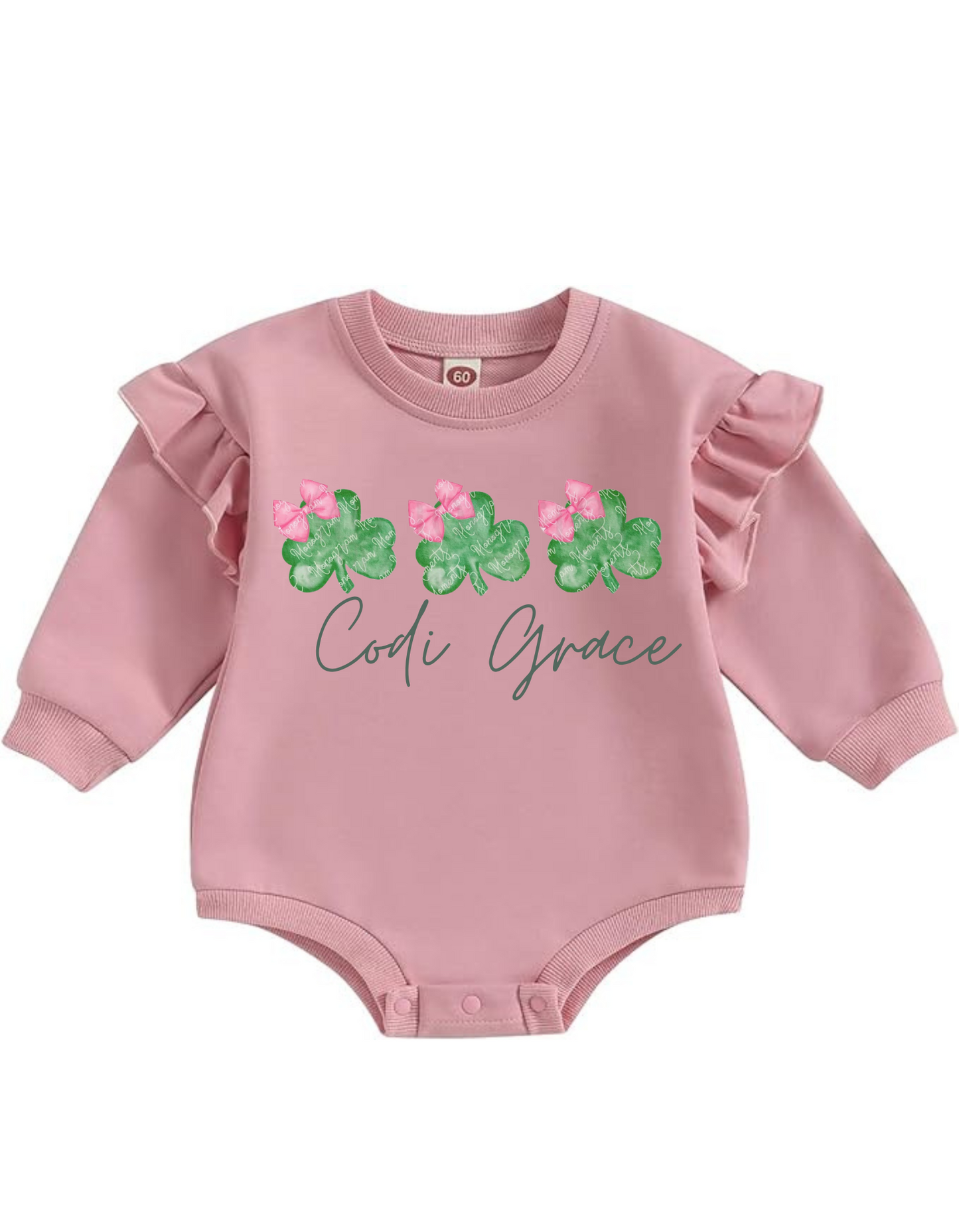 Personalized Clover Long Sleeve Bubble