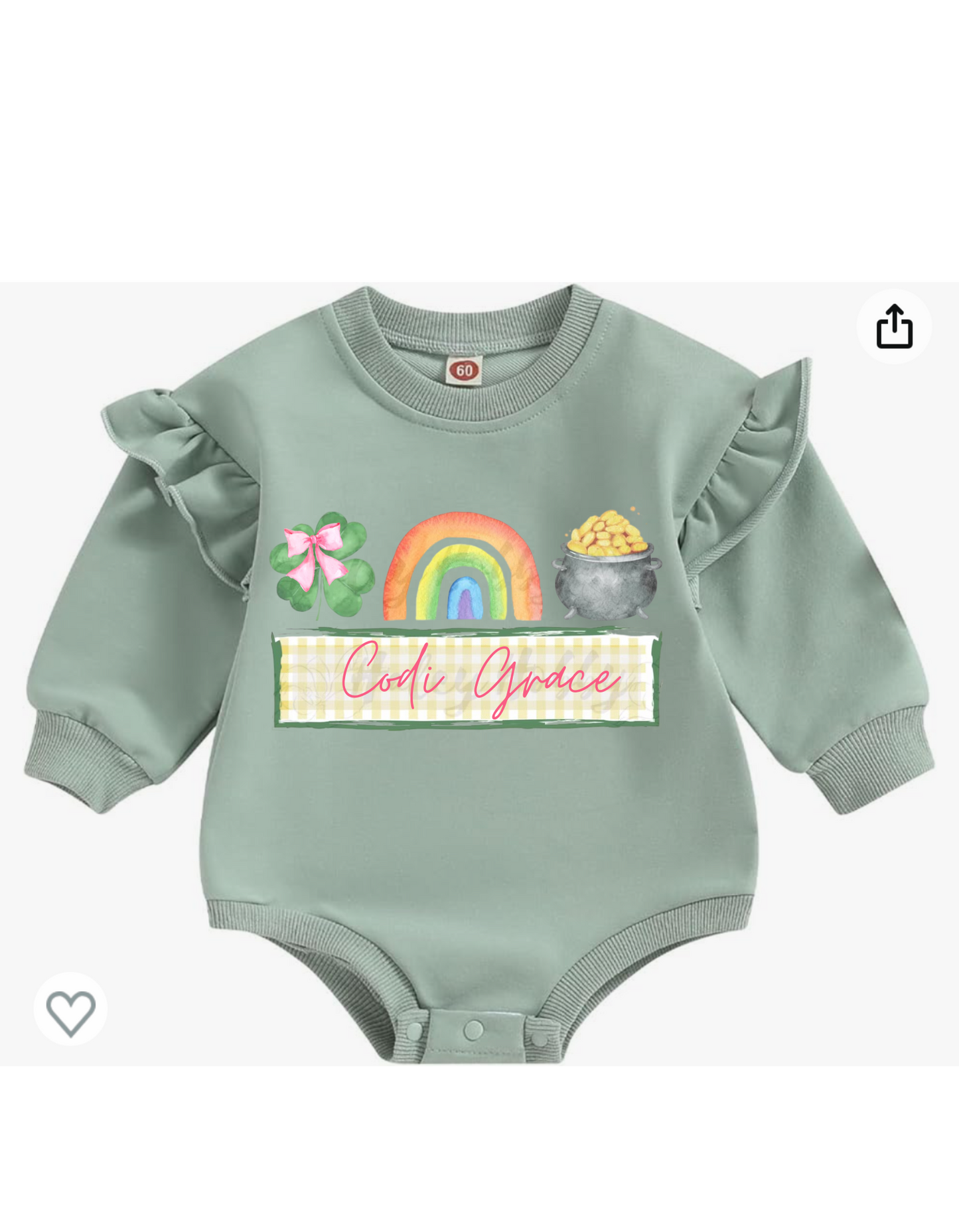 Personalized Rainbow Long Sleeve Bubble