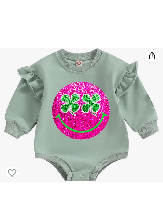 St.Patricks Day Smiley Long Sleeve Bubble