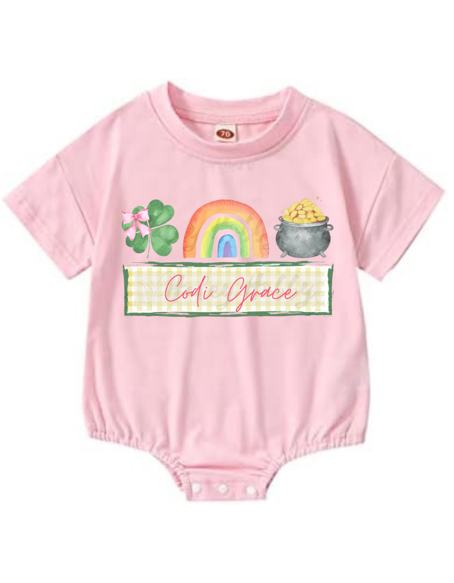 Personalized Rainbow Short Sleeve Buuble