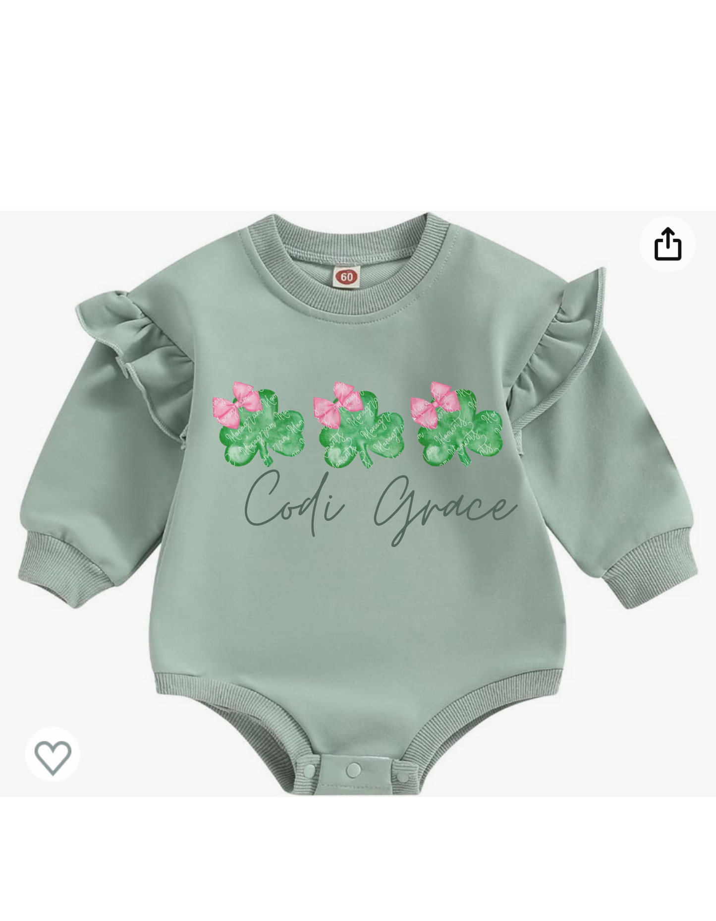 Personalized Clover Long Sleeve Bubble