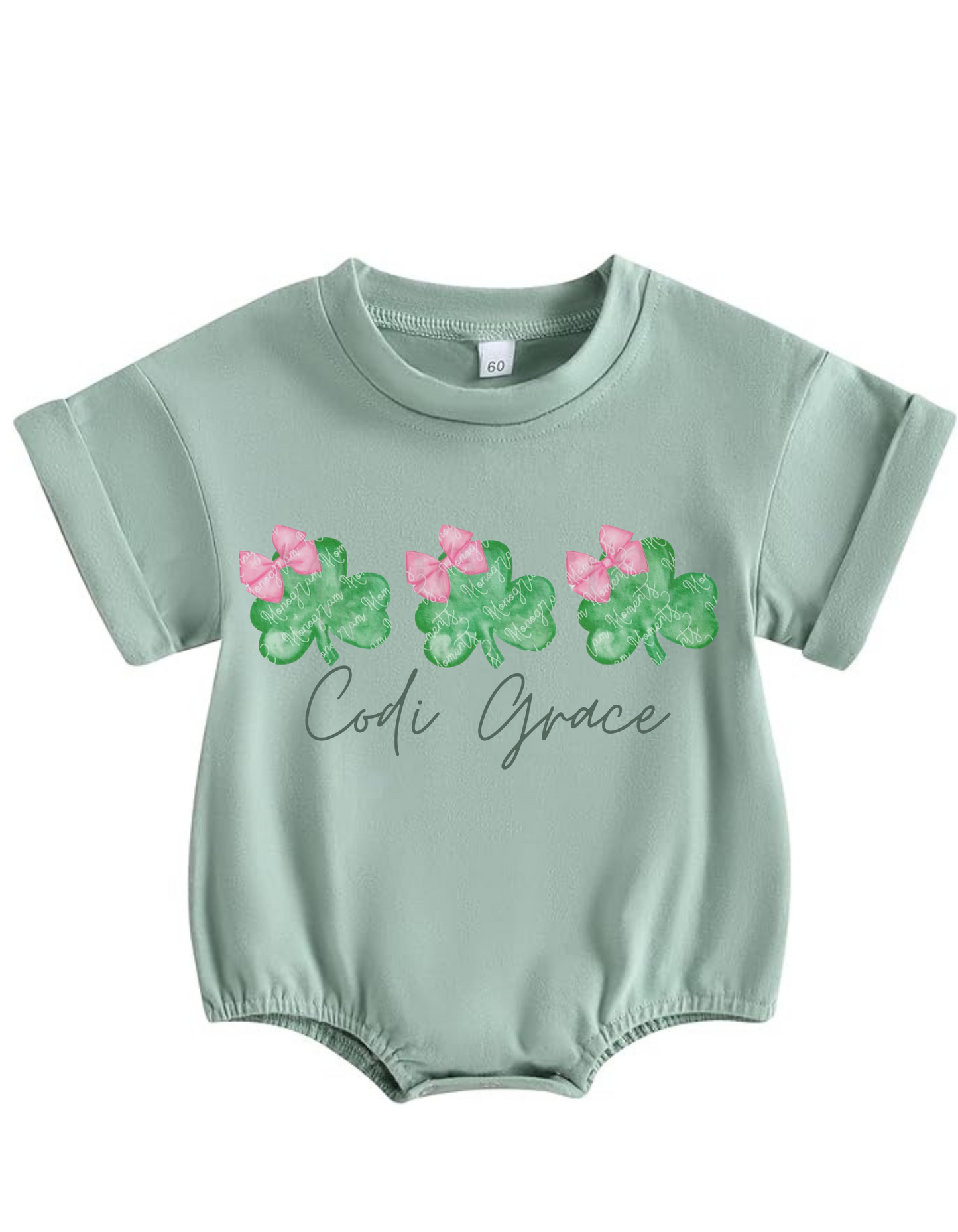 Personalized Girl Clover Short Sleeve Bubble