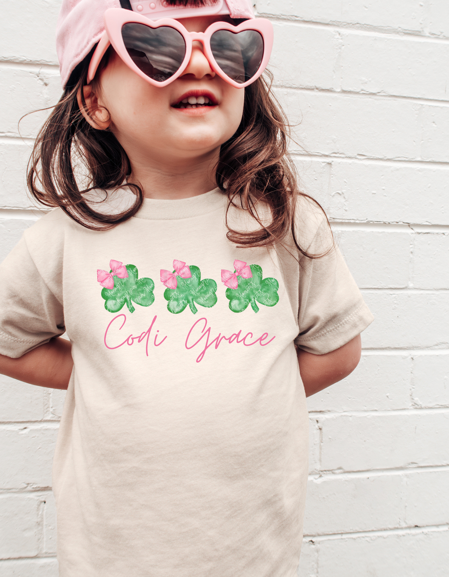 Toddler Girl Clover Personalized Tee