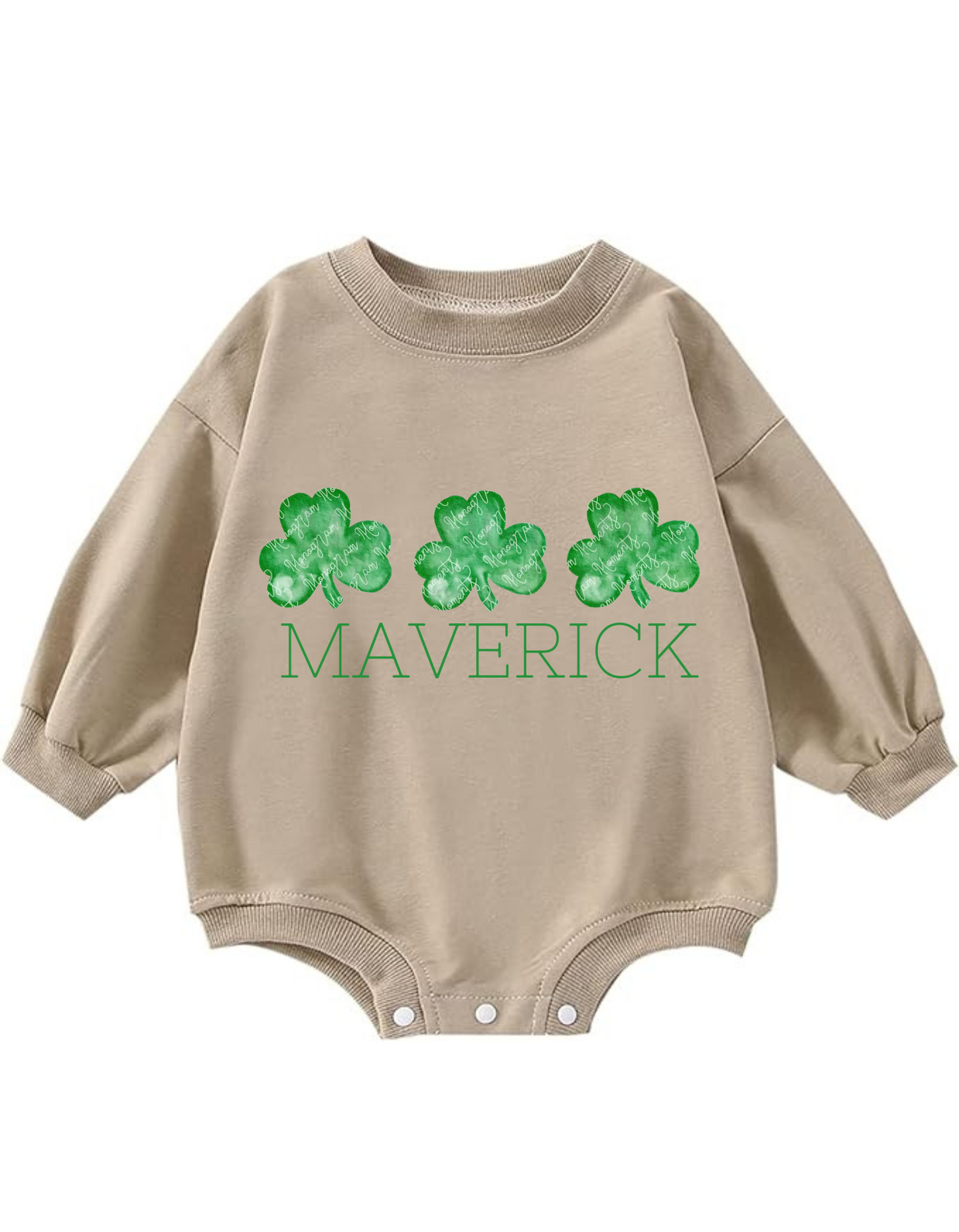 Personalized Clover Long Sleeve Bubble