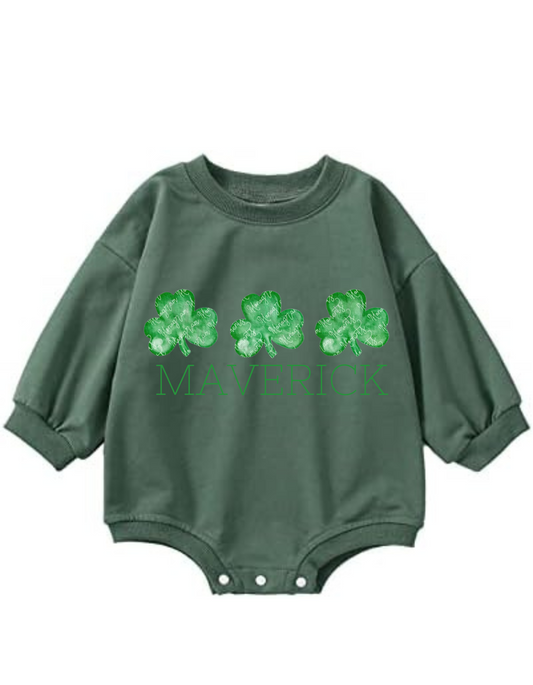 Personalized Clover Long Sleeve Bubble