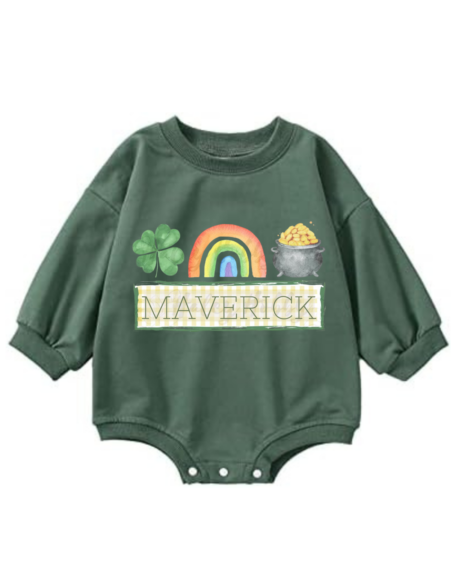 Personalized Boy Pot Of Gold Long Sleeve Bubble