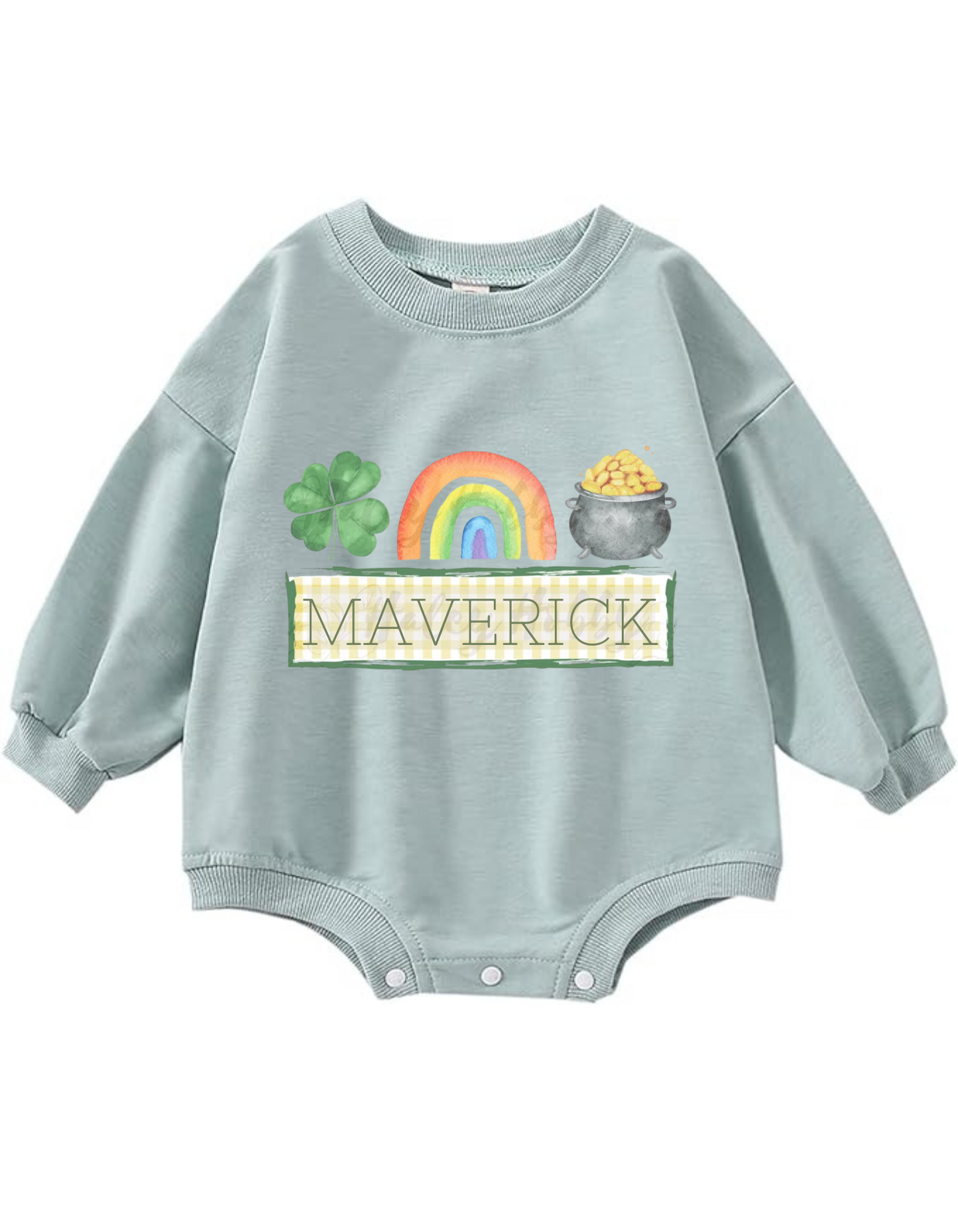 Personalized Boy Pot Of Gold Long Sleeve Bubble