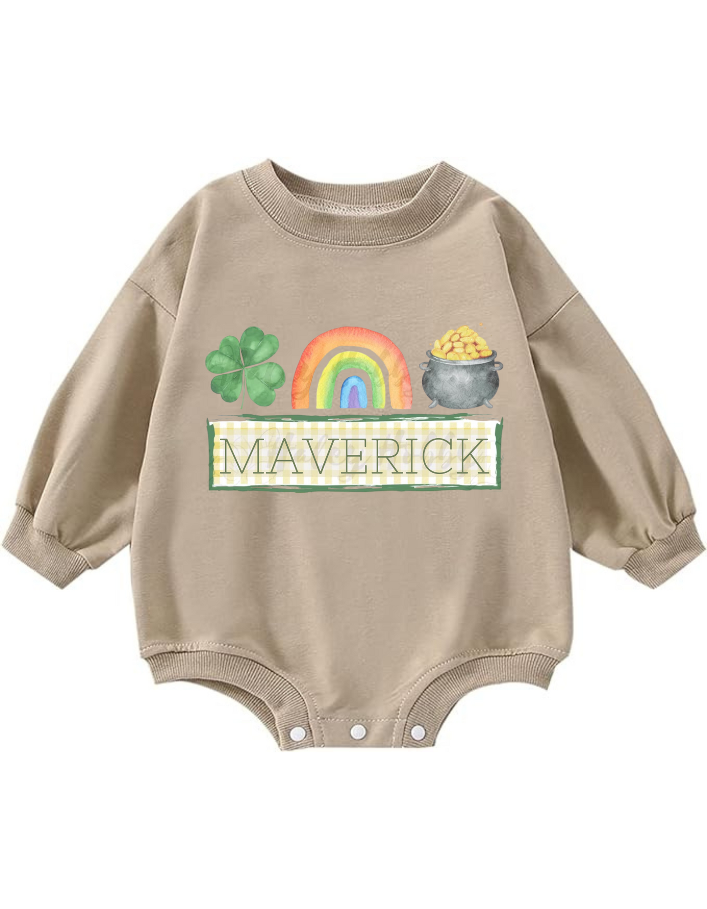 Personalized Boy Pot Of Gold Long Sleeve Bubble